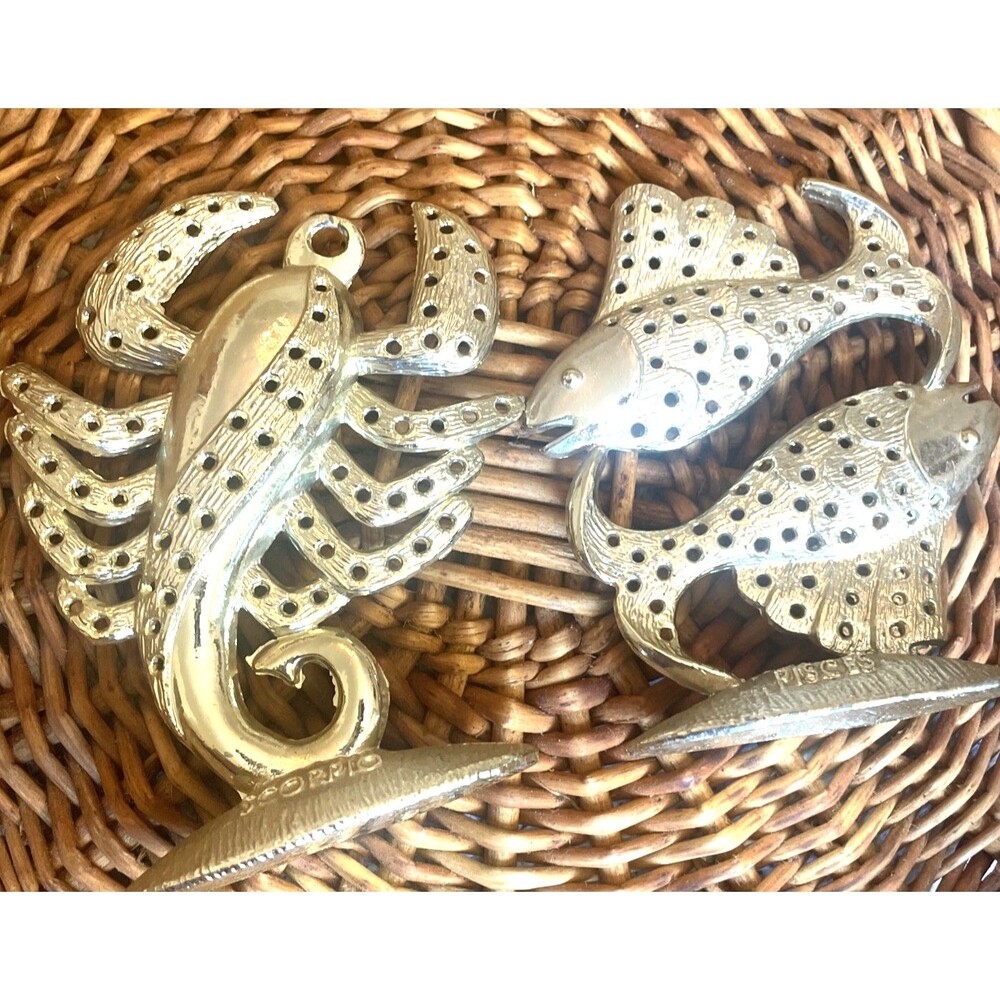 Vintage Earring Tree Lot 2 pcs Scorpio Pisces Fish Scorpion Jewelry Organizer